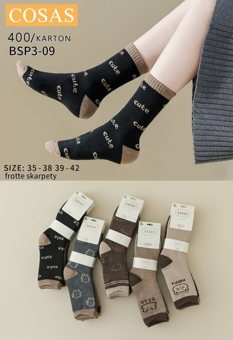 Skarpety damskie Roz 35-42, Mix kolor Paczka 40 szt